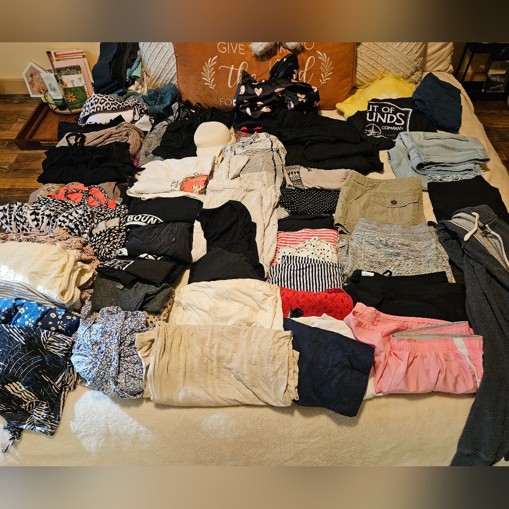 Jackets, shorts, shirts, skirts, dresses.